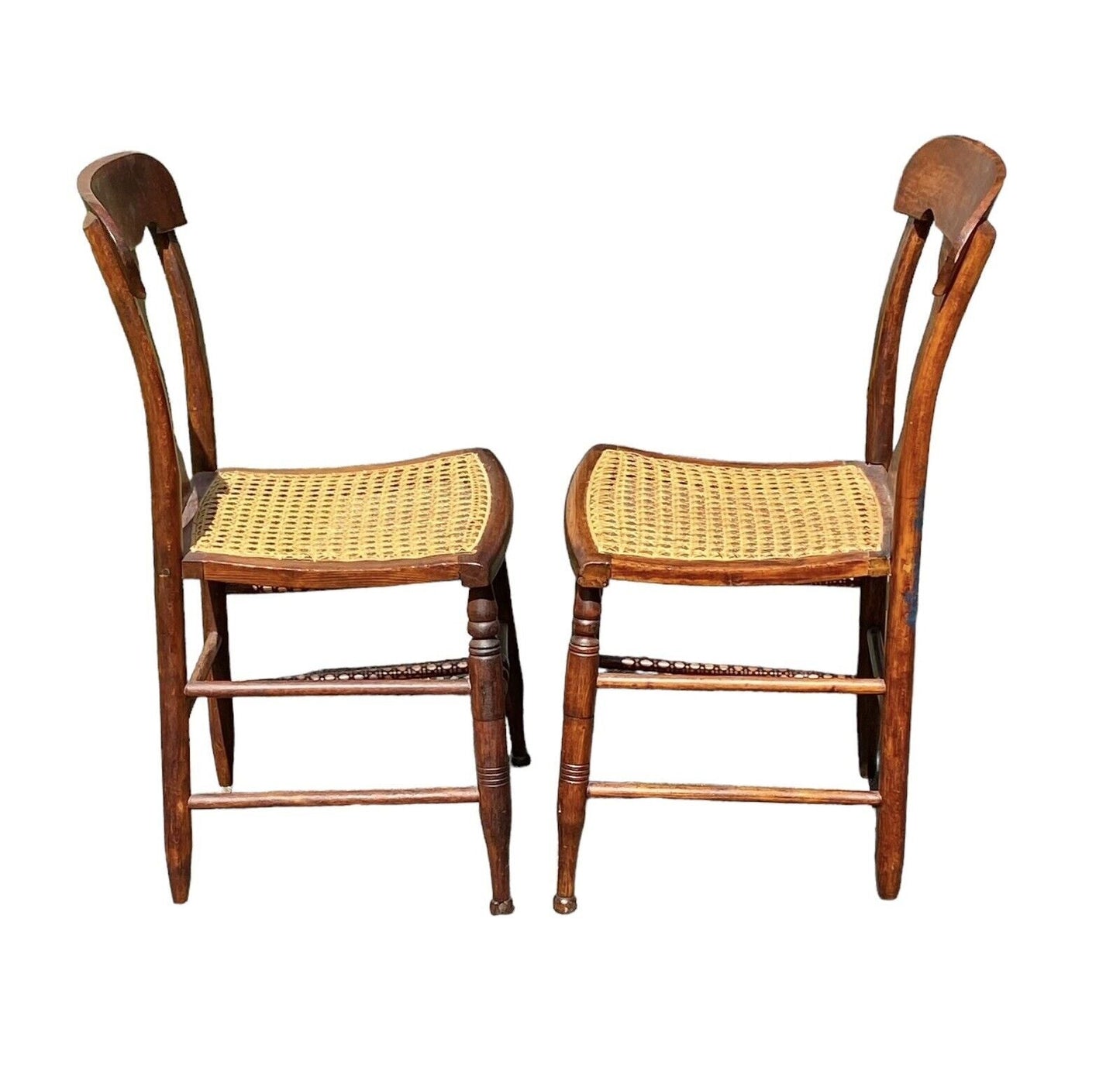 Antique Pair of Birds Eye Maple Country Chairs - Bay Colony Antiques Antiques:Furniture:Chairs