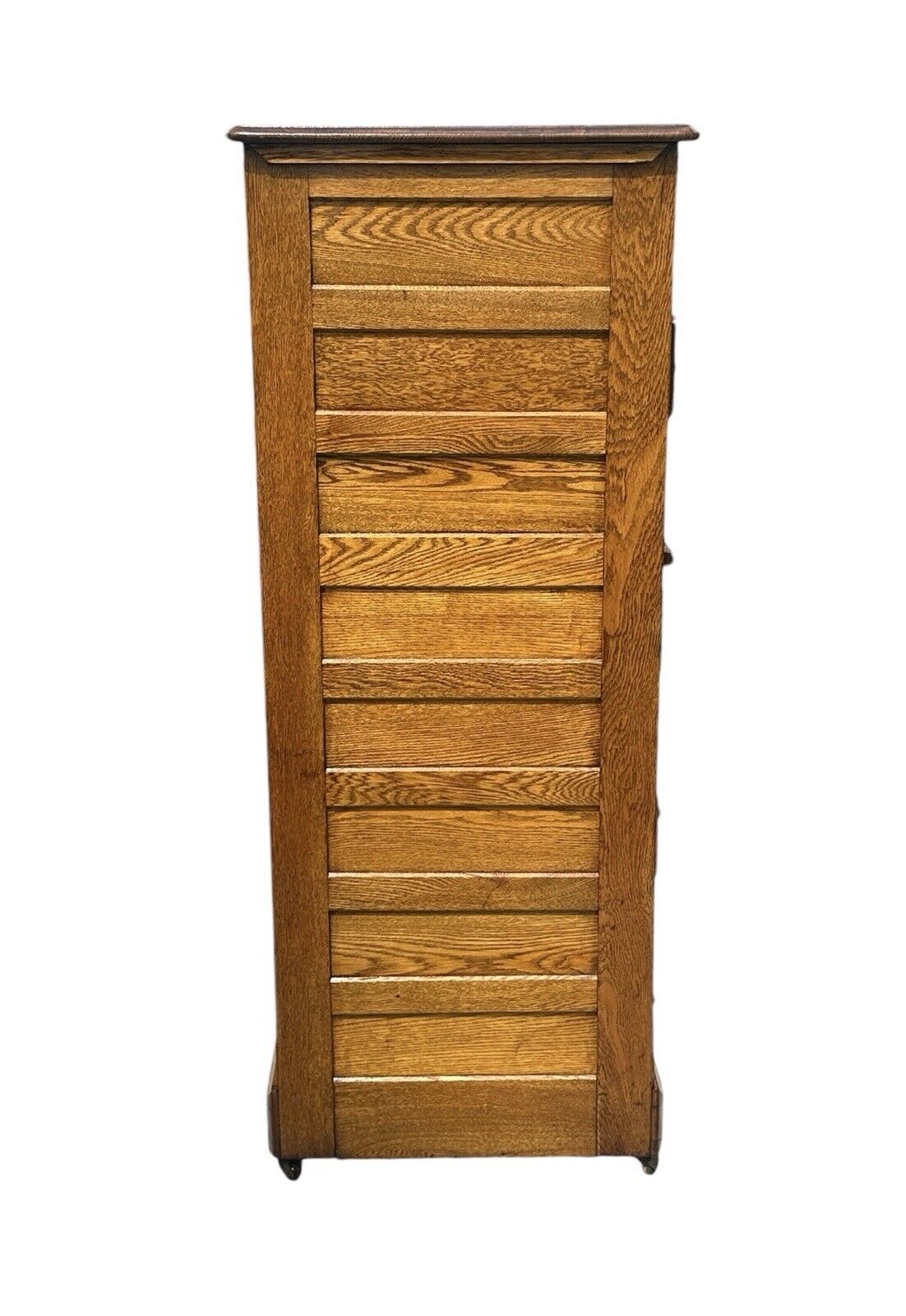 Antique Victorian Oak Raised Panel Eight Drawer Cabinet - Pull Out Writing Shelf - Bay Colony Antiques Antiques:Furniture:Cabinets & Cupboards