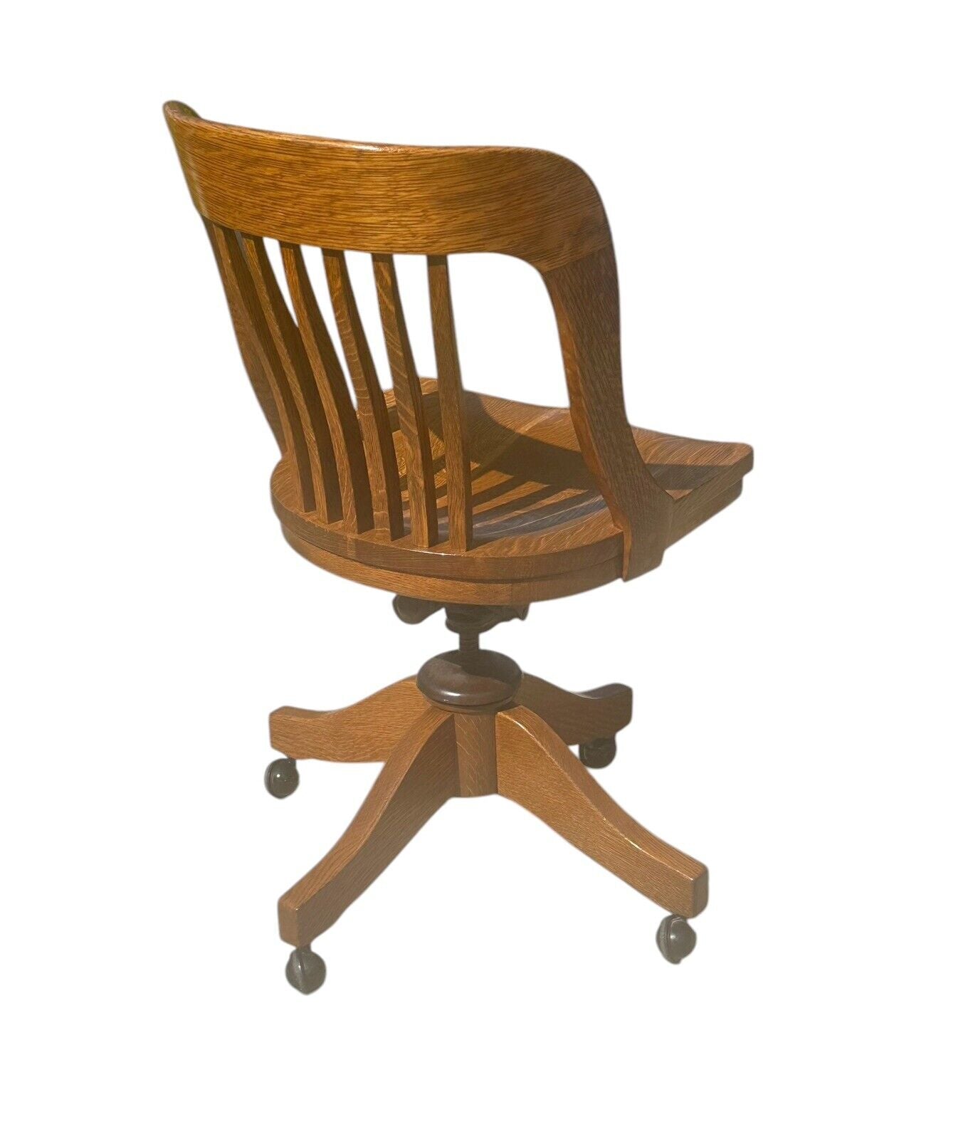 Antique Victorian Tiger Oak Swivel Desk Chair by Johnson Chair Company - Bay Colony Antiques Antiques:Furniture:Chairs