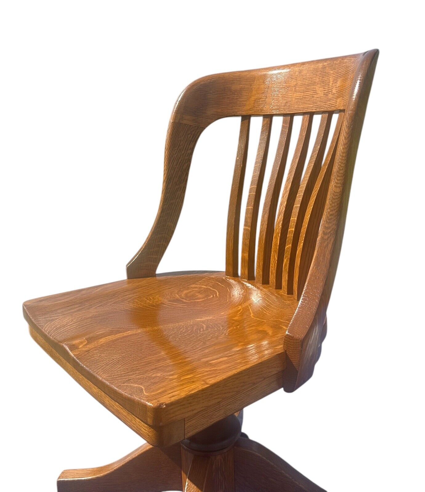 Antique Victorian Tiger Oak Swivel Desk Chair by Johnson Chair Company - Bay Colony Antiques Antiques:Furniture:Chairs
