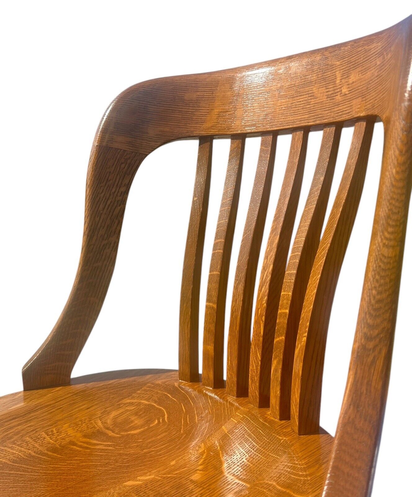 Antique Victorian Tiger Oak Swivel Desk Chair by Johnson Chair Company - Bay Colony Antiques Antiques:Furniture:Chairs