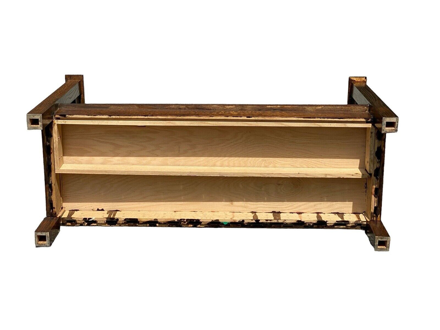 Arts & Crafts Style Settle Bench / Mission Bench with Low Back - Bay Colony Antiques Antiques:Furniture:Benches & Stools