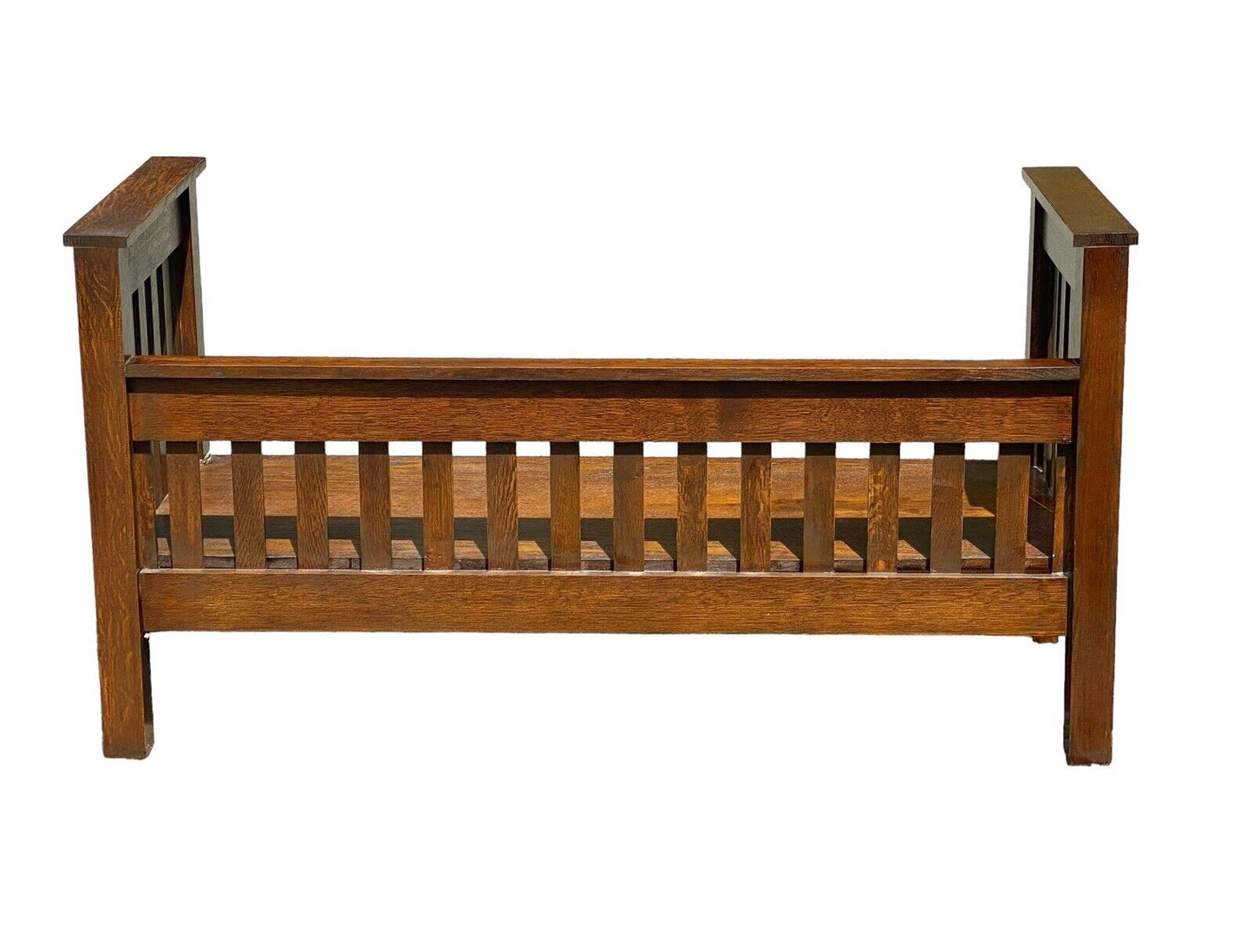 Arts & Crafts Style Settle Bench / Mission Bench with Low Back - Bay Colony Antiques Antiques:Furniture:Benches & Stools
