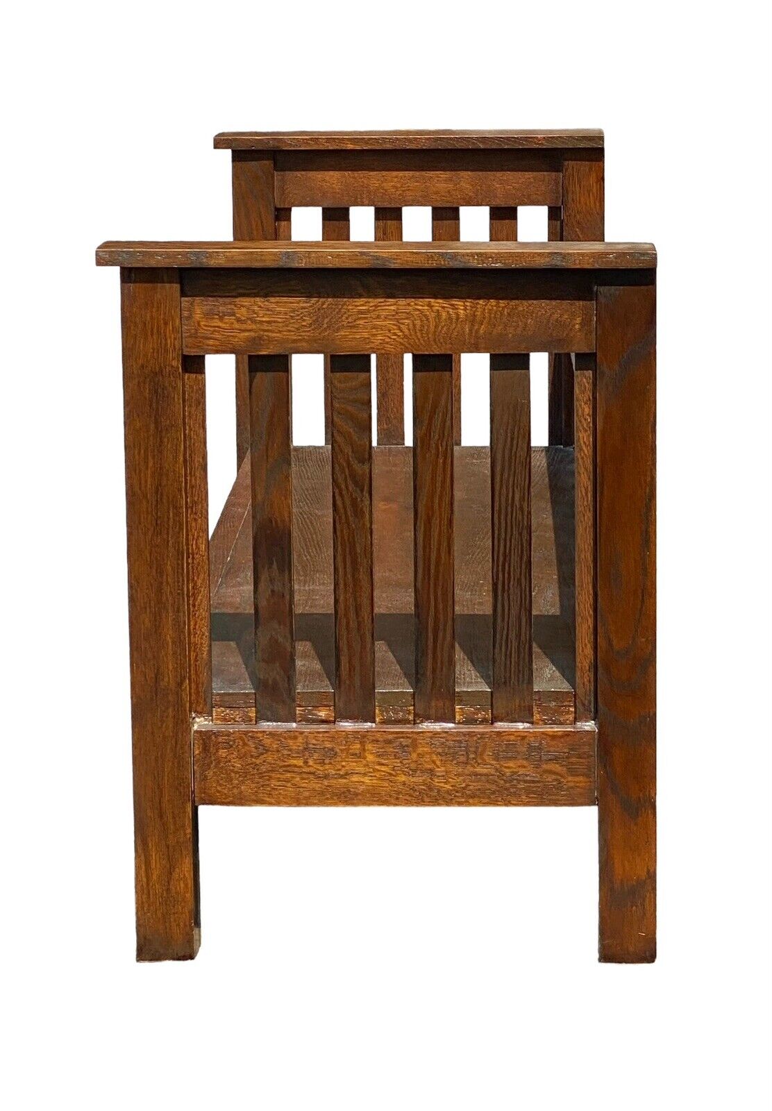 Arts & Crafts Style Settle Bench / Mission Bench with Low Back - Bay Colony Antiques Antiques:Furniture:Benches & Stools