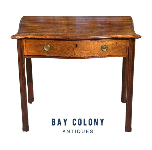 Late 19th Century Antique George Iii Style Mahogany Serpentine Architect's Table - Bay Colony Antiques Antiques:Furniture:Tables