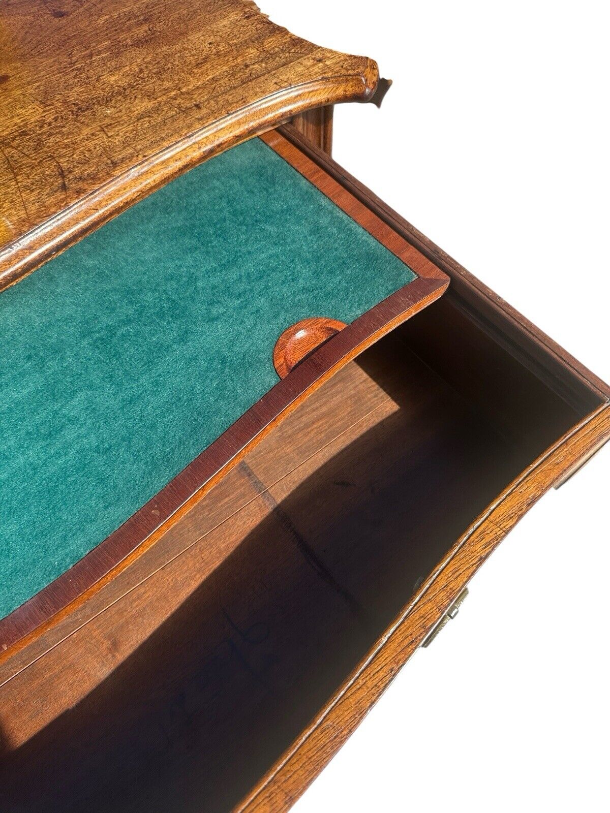 Late 19th Century Antique George Iii Style Mahogany Serpentine Architect's Table - Bay Colony Antiques Antiques:Furniture:Tables