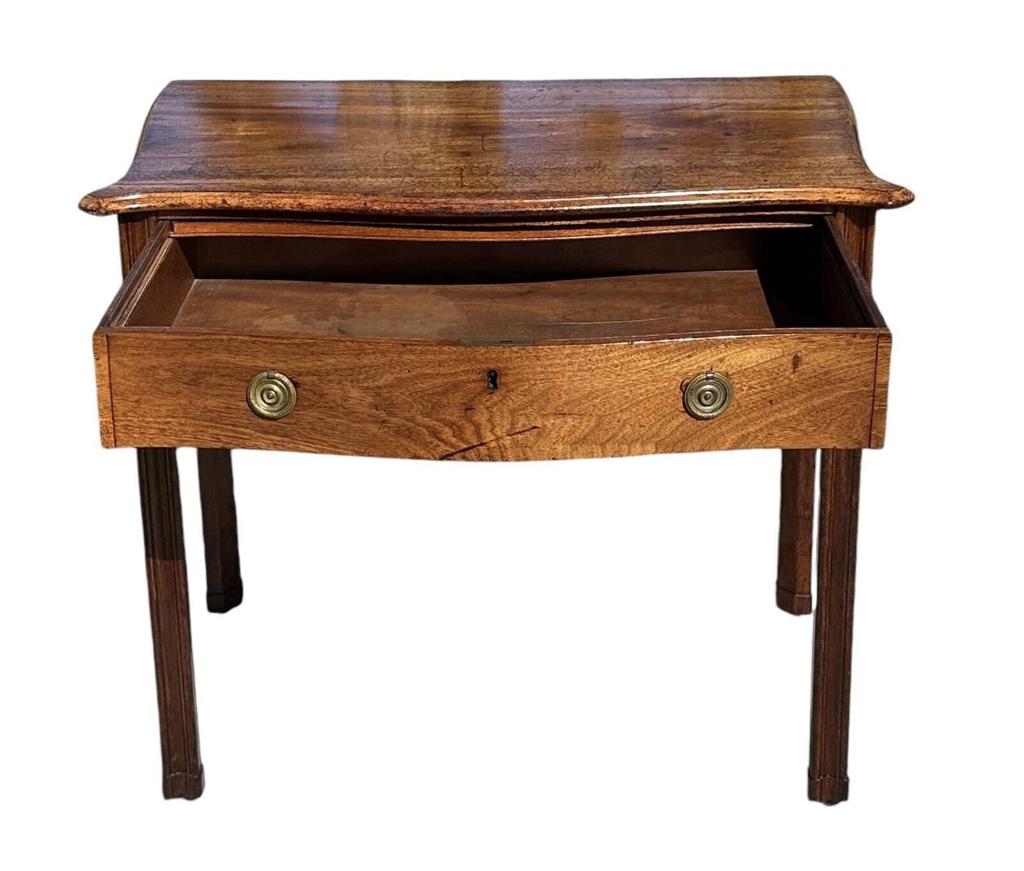 Late 19th Century Antique George Iii Style Mahogany Serpentine Architect's Table - Bay Colony Antiques Antiques:Furniture:Tables