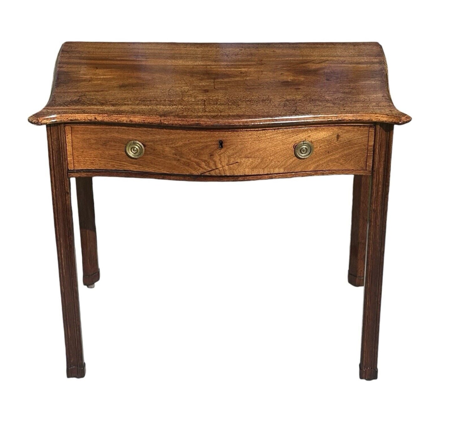 Late 19th Century Antique George Iii Style Mahogany Serpentine Architect's Table - Bay Colony Antiques Antiques:Furniture:Tables