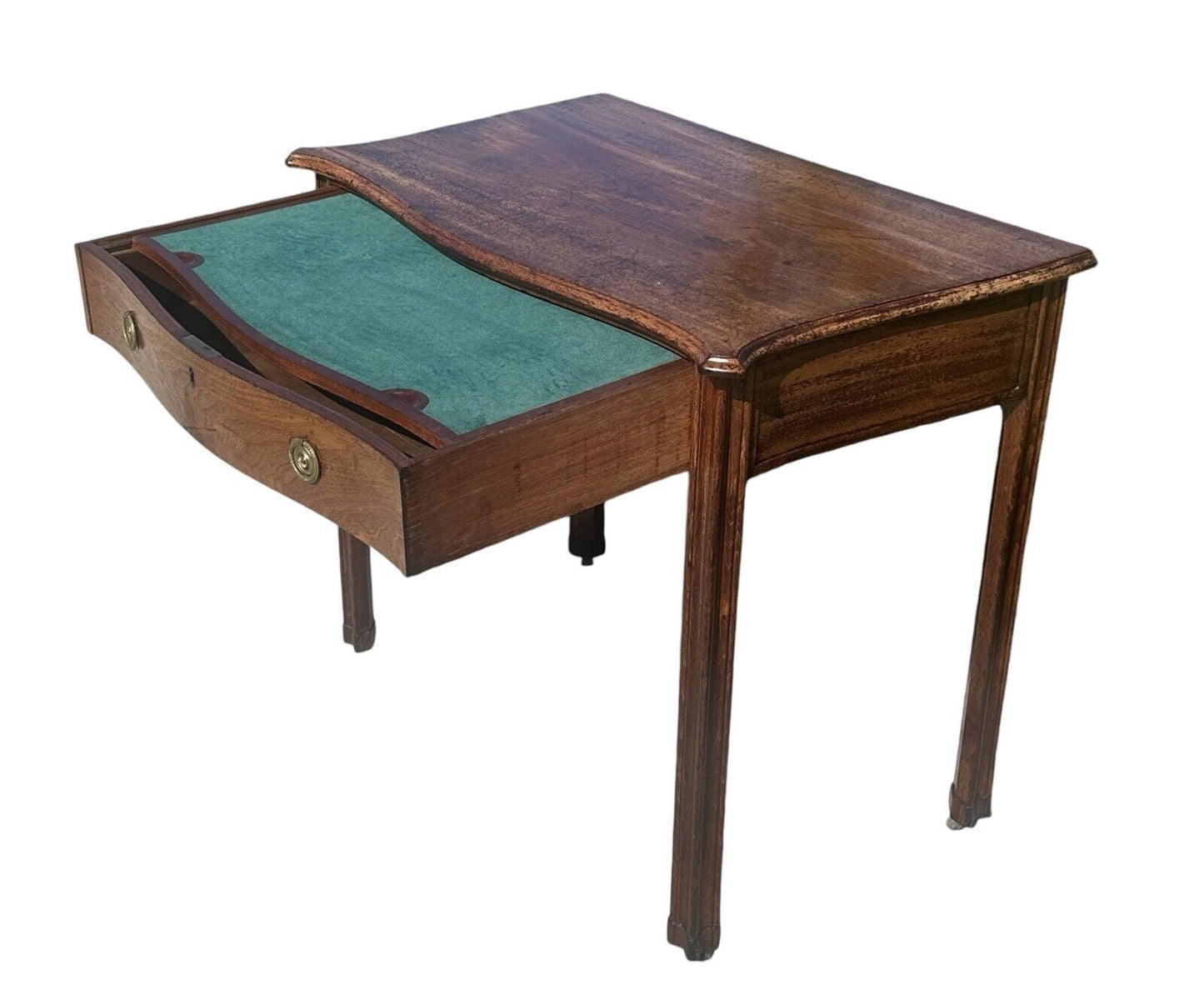 Late 19th Century Antique George Iii Style Mahogany Serpentine Architect's Table - Bay Colony Antiques Antiques:Furniture:Tables
