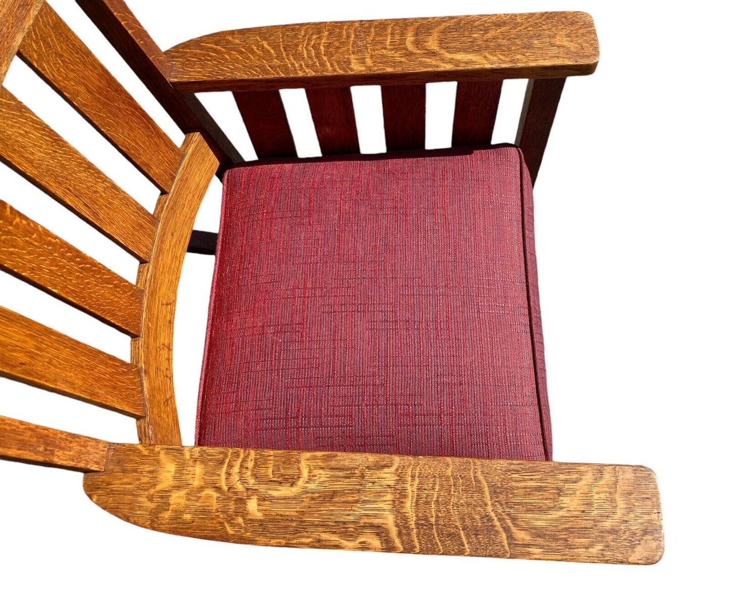 Pair of Antique Arts & Crafts Mission Oak Arm Chairs With Matching Footstool - Bay Colony Antiques Antiques:Furniture:Chairs