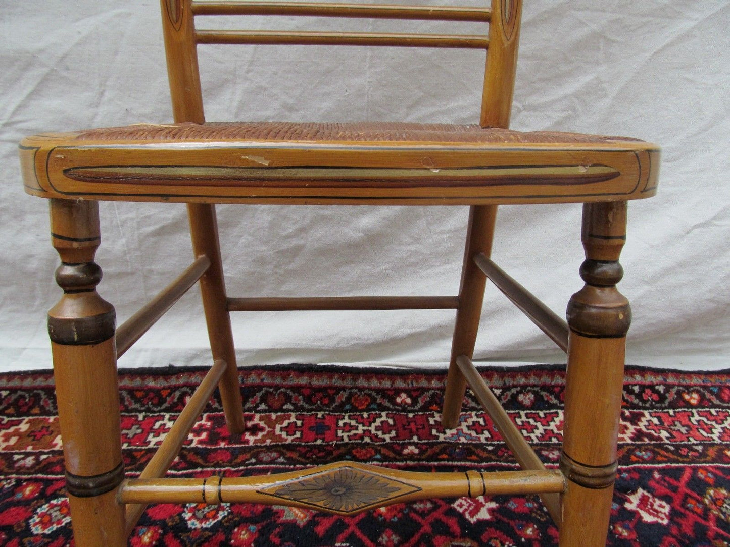 SET OF 8 SHERATON PERIOD FANCY PAINTED CHAIRS CIRCA 1820 IN BEST PAINT SURFACE