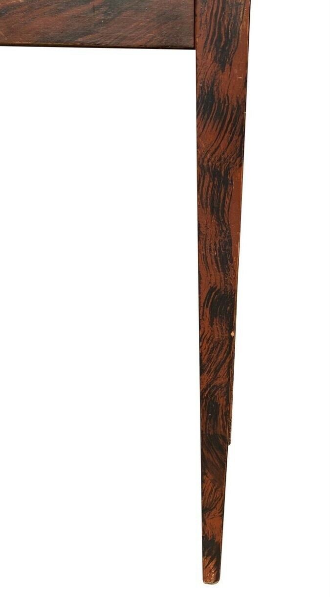 19TH C ANTIQUE HEPPLEWHITE NEW HAMPSHIRE GRAIN PAINTED TABLE