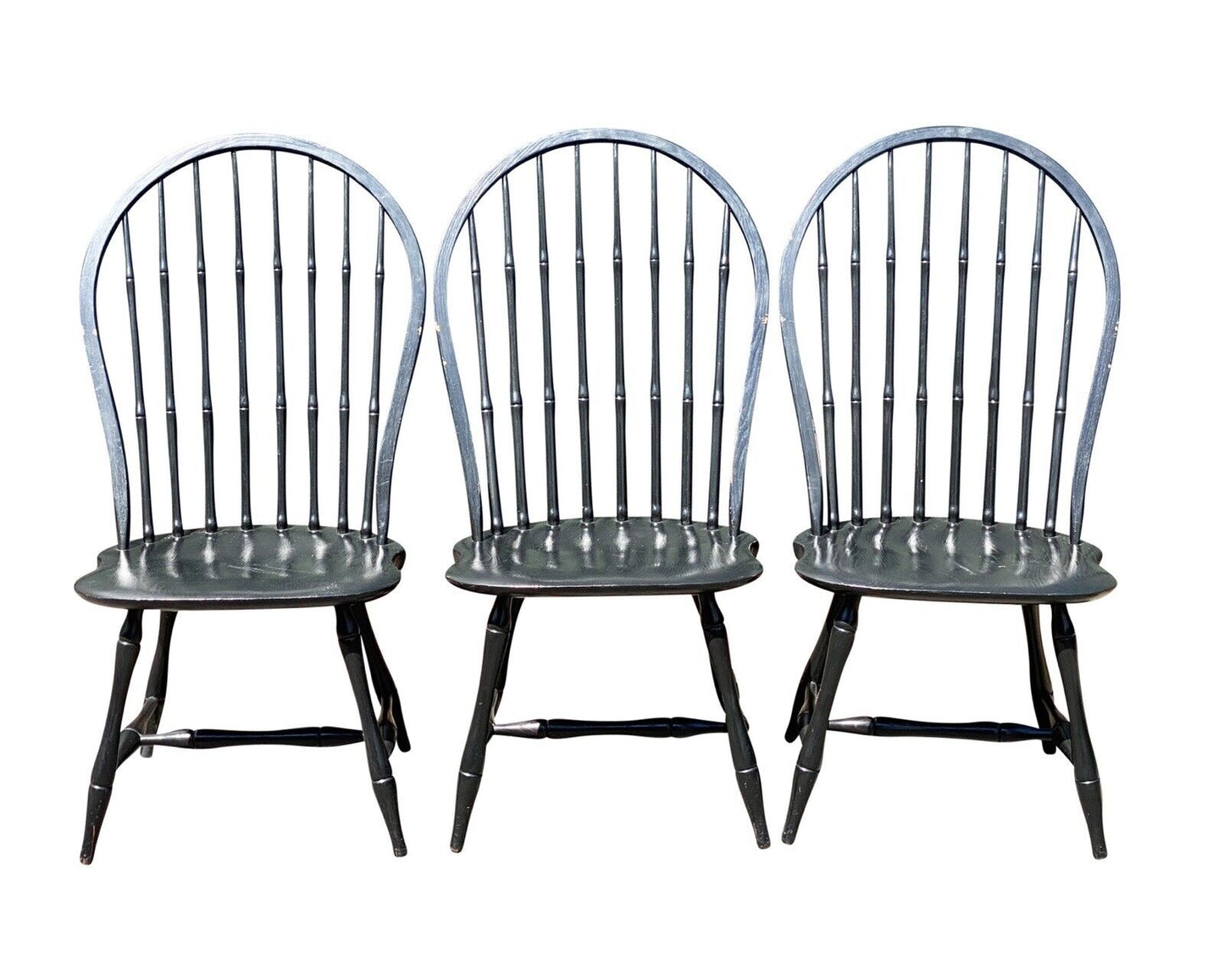 20th C Antique Style Bent Brothers Set of 5 Hoop Back Windsor Dining Chairs
