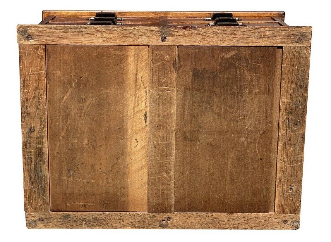 19TH C ANTIQUE VICTORIAN TIGER OAK 6 DRAWER DESKTOP FILE CABINET / SPOOL CABINET