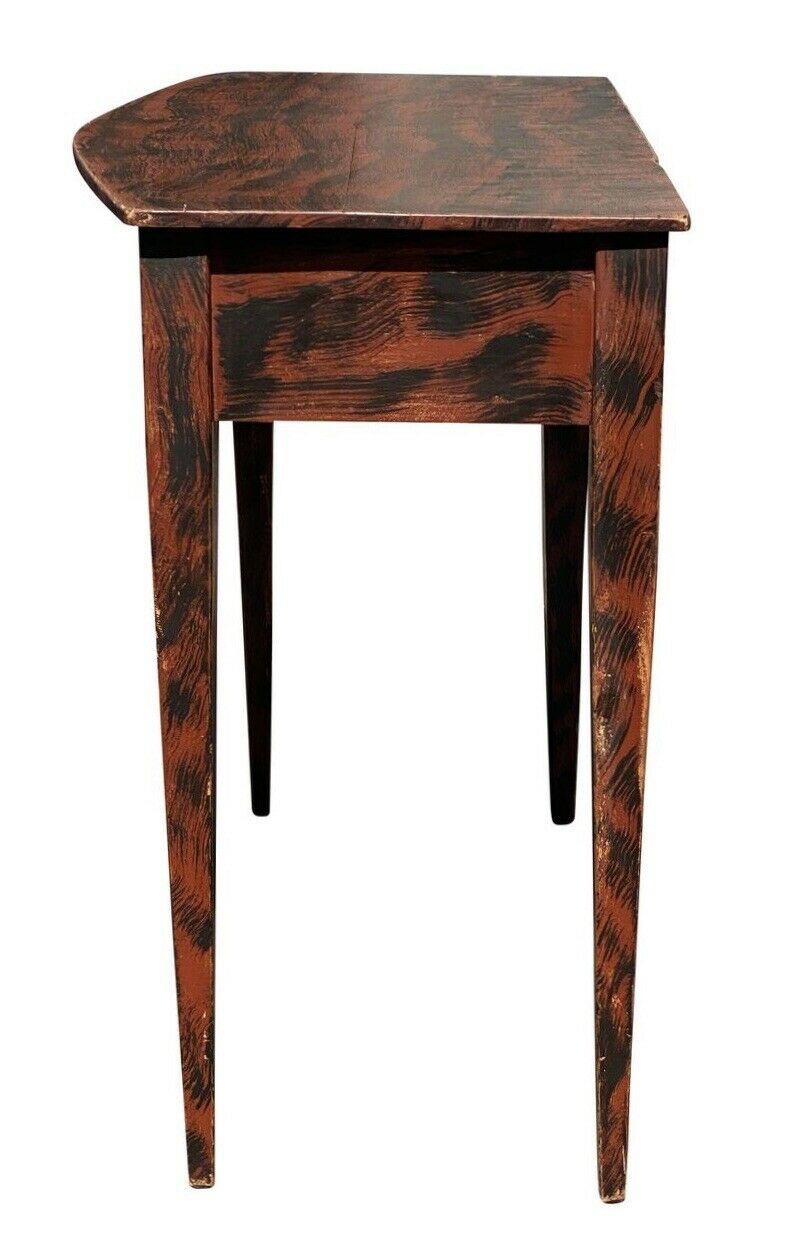 19TH C ANTIQUE HEPPLEWHITE NEW HAMPSHIRE GRAIN PAINTED TABLE