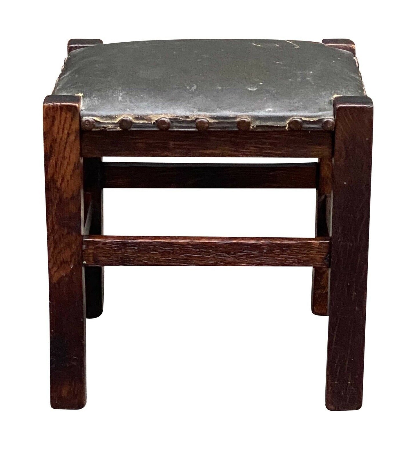 20th C Antique Barber Bros Chair Co Tiger Oak Footstool ~ Grand Rapids Michigan