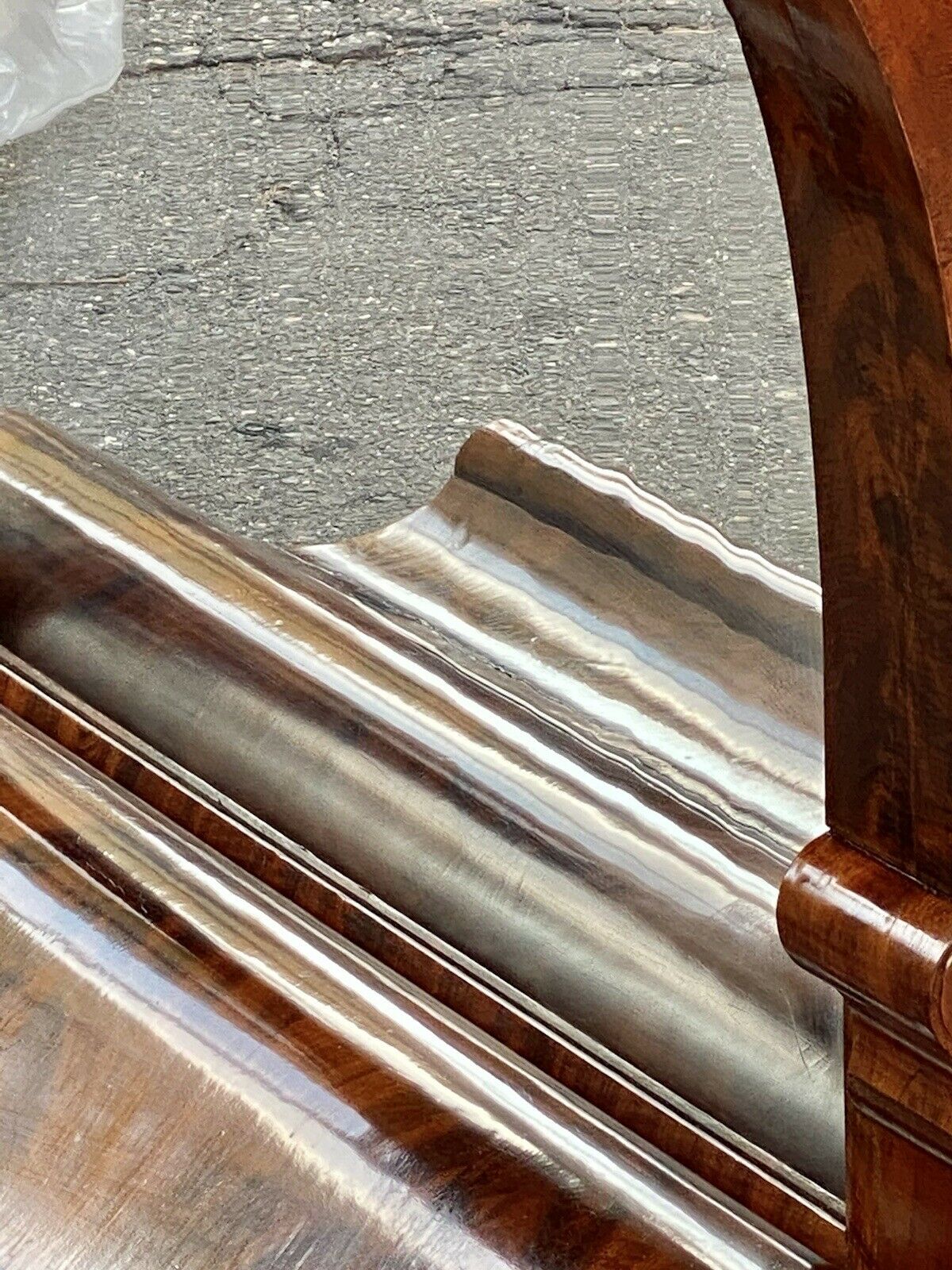 19th C Antique Classical Mahogany Console Table / Server W/ Marble Top