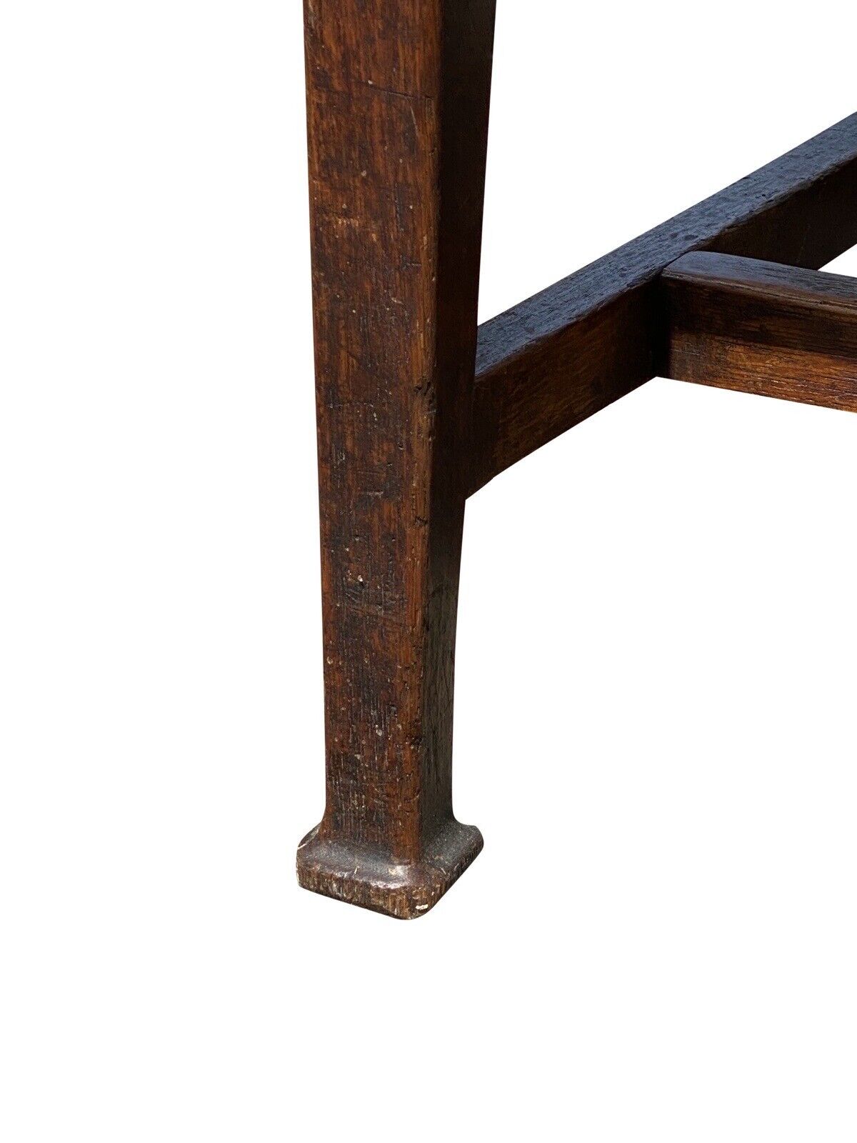 Set of Six Arts & Crafts Mission Oak Dining Chairs With Tulip Inlaid Crest Rails