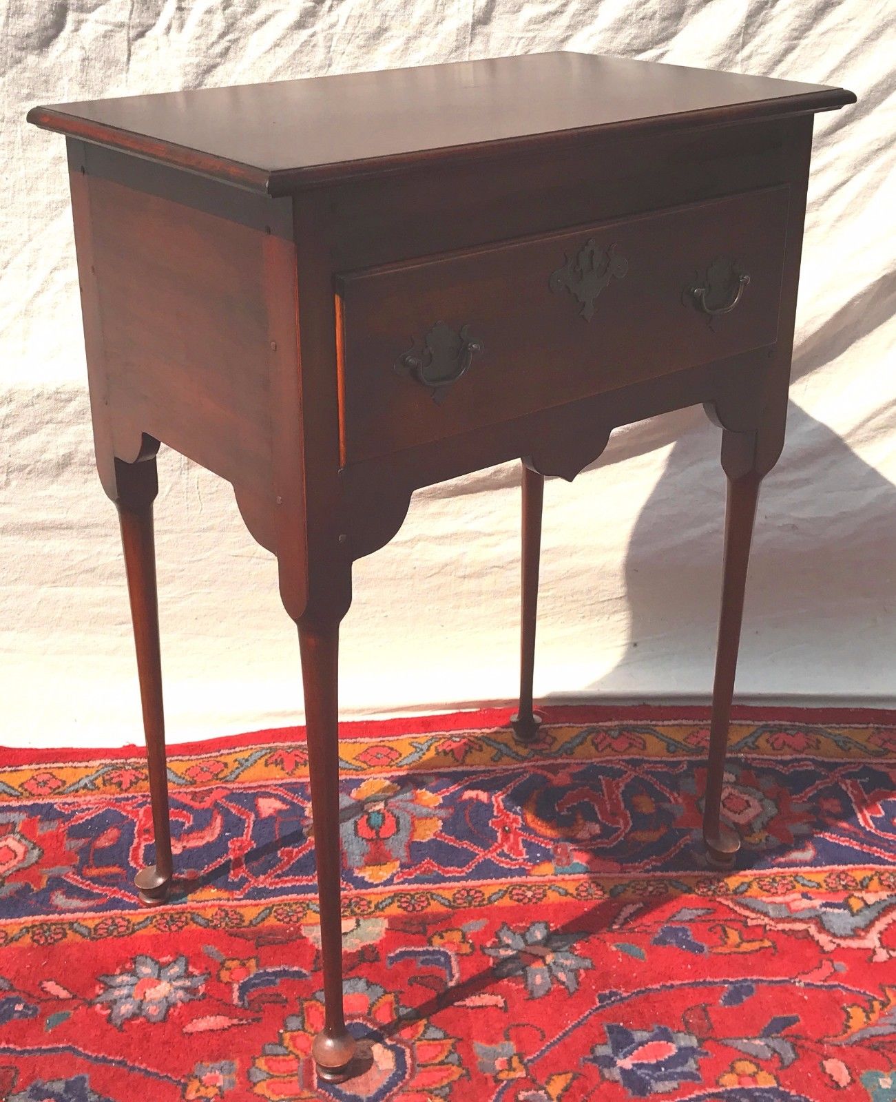 HIGHLY FIGURED CHERRY QUEEN ANNE SERVING TABLE -PEG JOINED & TOP QUALITY ITEM!
