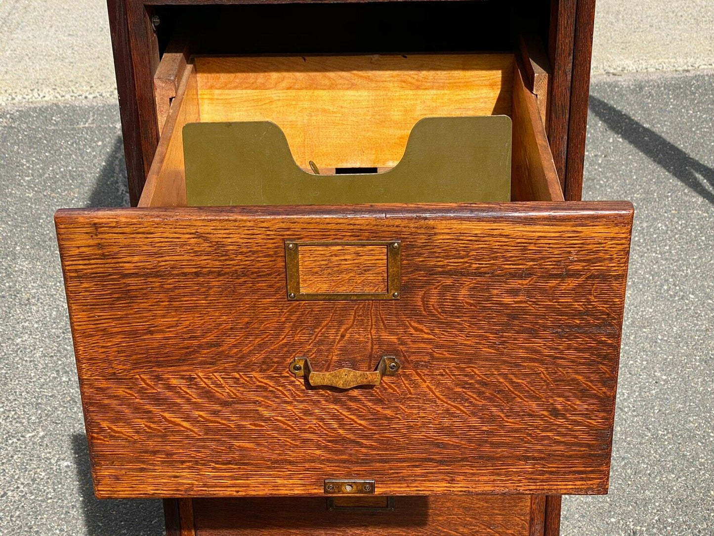 20TH C ANTIQUE LIBRARY BUREAU LEGAL SIZE ARTS & CRAFTS 4 DRAWER FILE CABINET