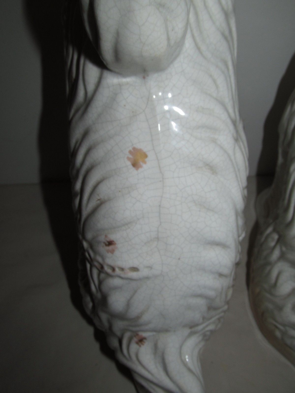 PAIR OF RARE 15 1/2" STAFFORDSHIRE SPANIELS