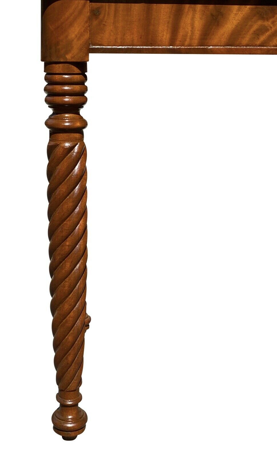 19TH C ANTIQUE SHERATON MAHOGANY ROPE LEG GAME TABLE / CARD TABLE