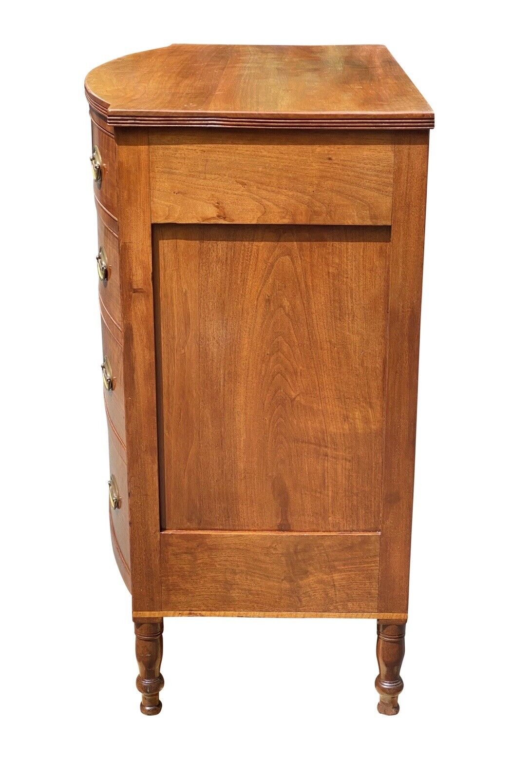 18th Century Antique Sheraton Cherry Bowfront Chest of Drawers / Dresser