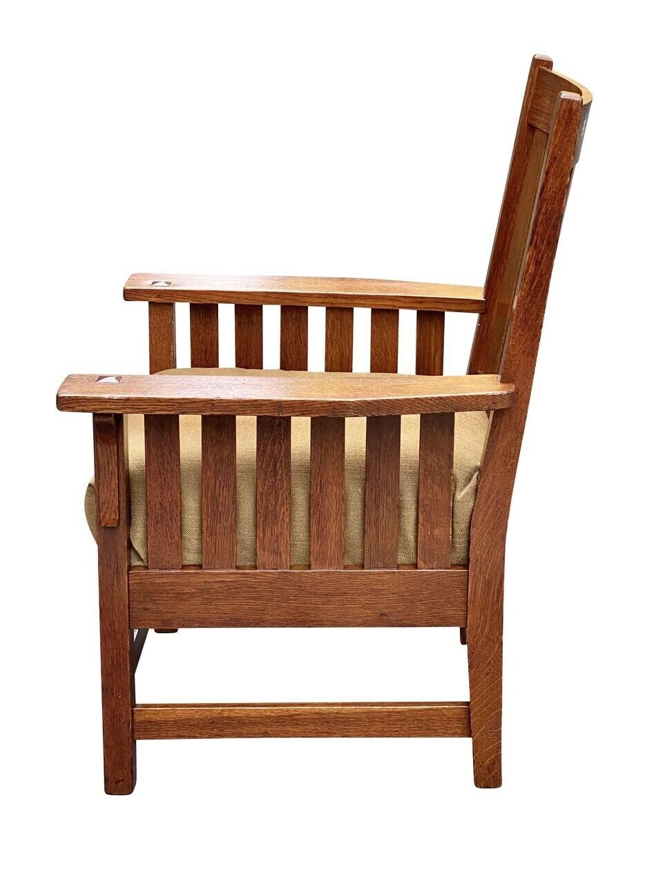 20th C Antique Arts & Crafts L & Jg Stickley Slatted Arm Chair ~ Model #450