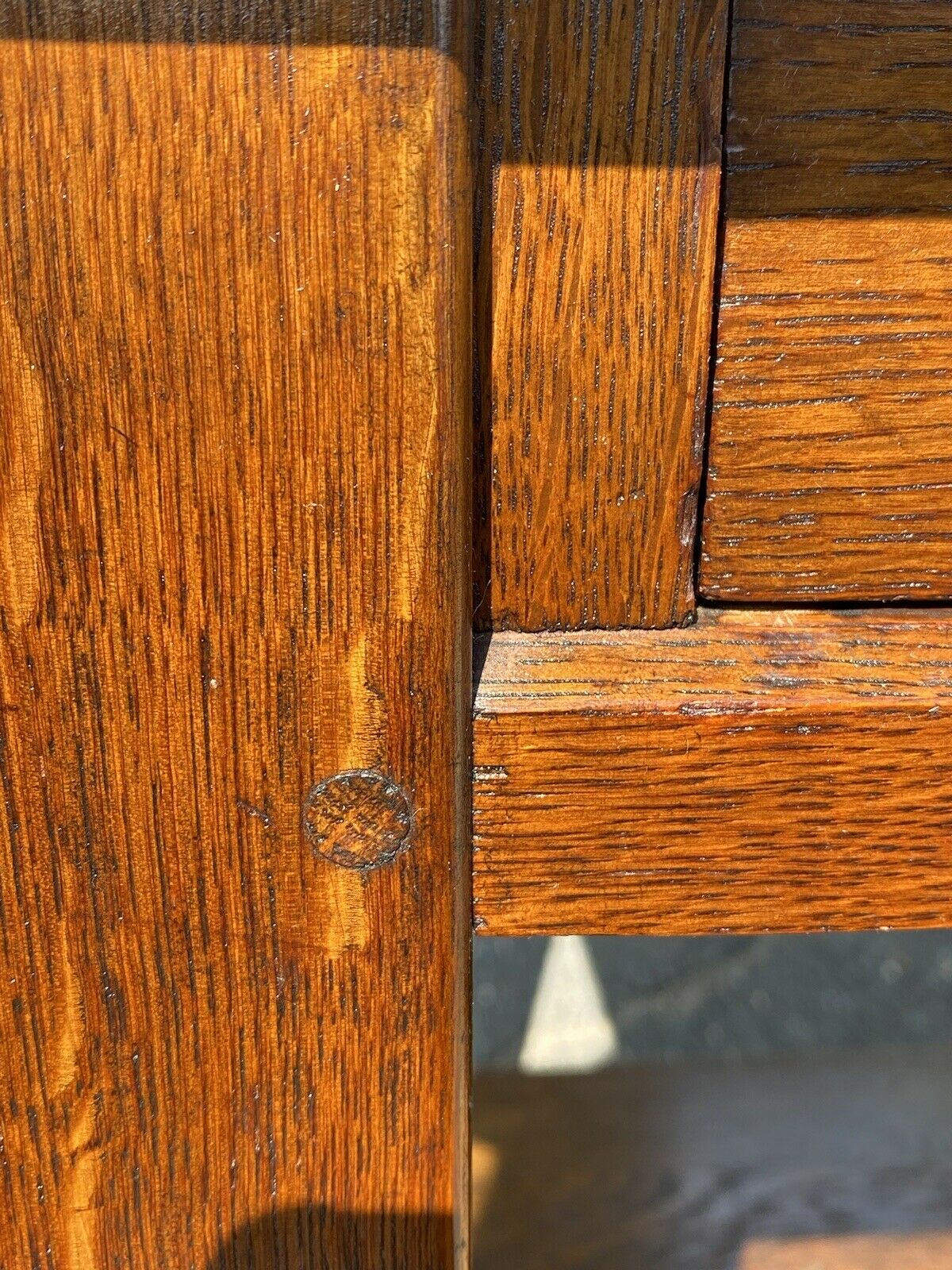 20TH C ANTIQUE TIGER OAK L & JG STICKLEY DESK MODEL #529 ~ 42" x 28"