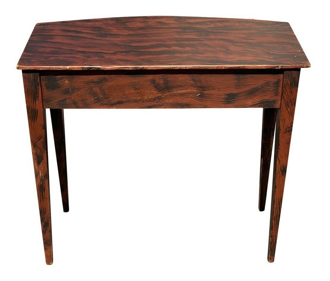 19TH C ANTIQUE HEPPLEWHITE NEW HAMPSHIRE GRAIN PAINTED TABLE