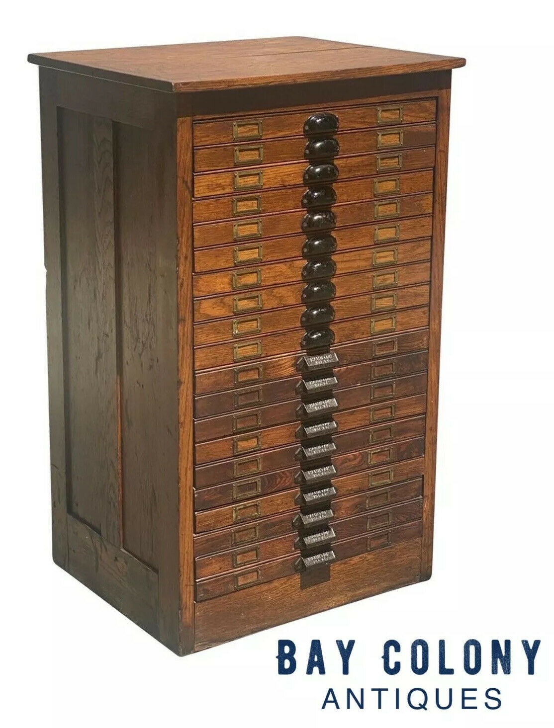19TH C ANTIQUE VICTORIAN OAK HAMILTON MFG CO TYPE MAKER / PRINTERS FILE CABINET