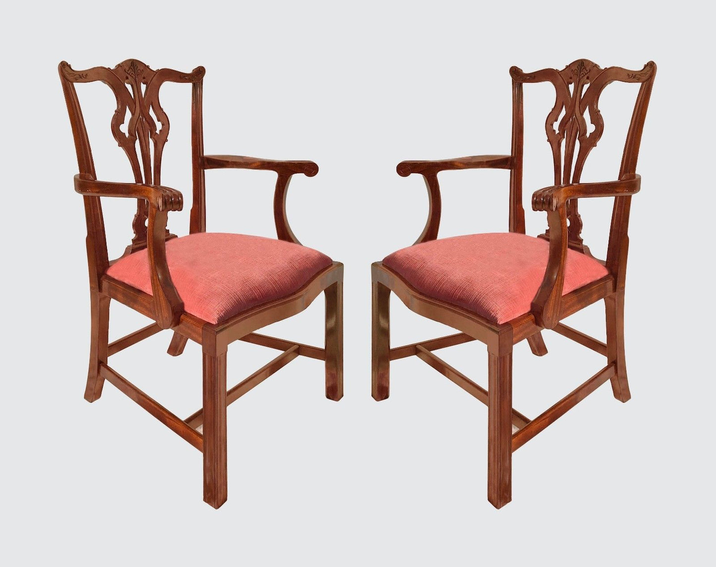 EXCEPTIONALLY FINE SET OF 10 CHIPPENDALE STYLE MAHOGANY DINING CHAIRS-A-1 COND.