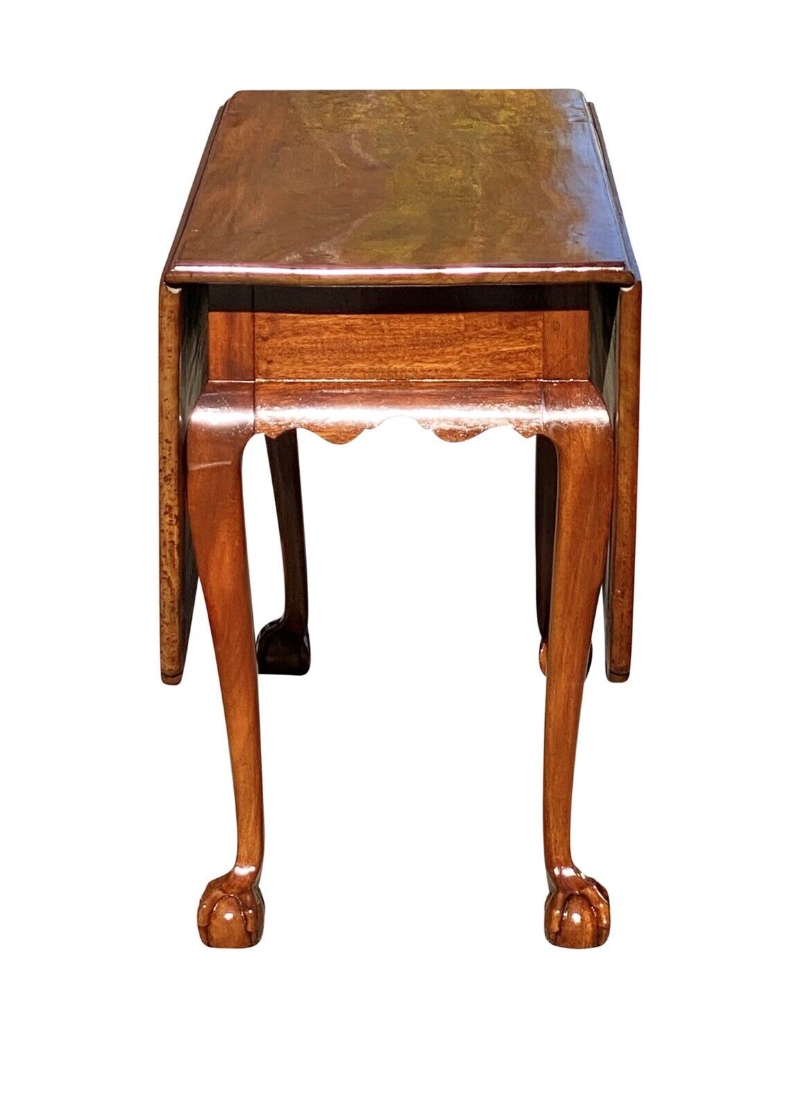 19th C Antique Centennial Chippendale Mahogany Drop Leaf Dining Table