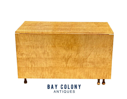 Federal Style Tiger Maple Gateleg Dining Table With Bold Grain and Large Drawer
