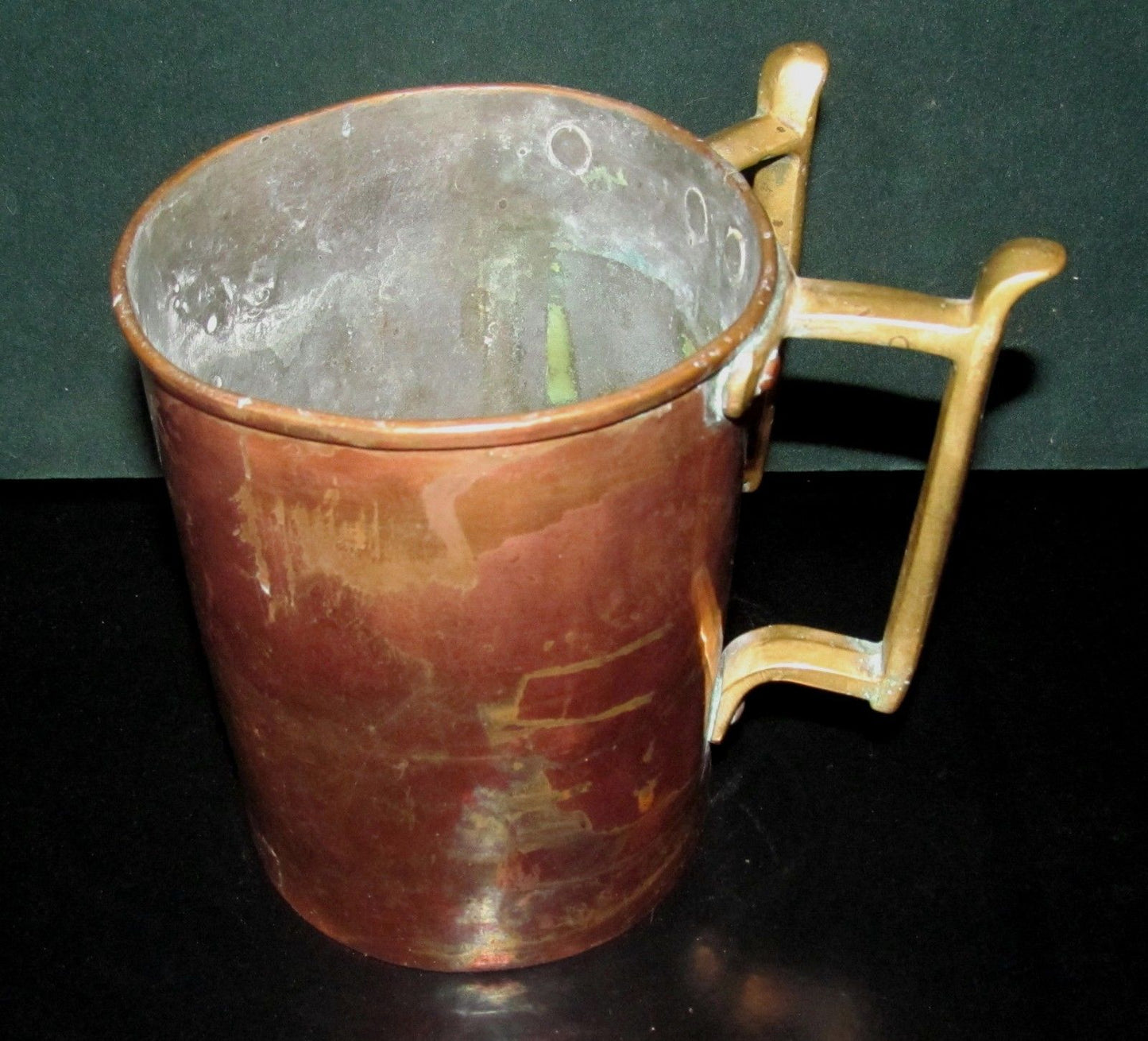 ARTS & CRAFTS COPPER & BRASS ANTIQUE JEWISH RITUAL HAND WASHING VESSEL