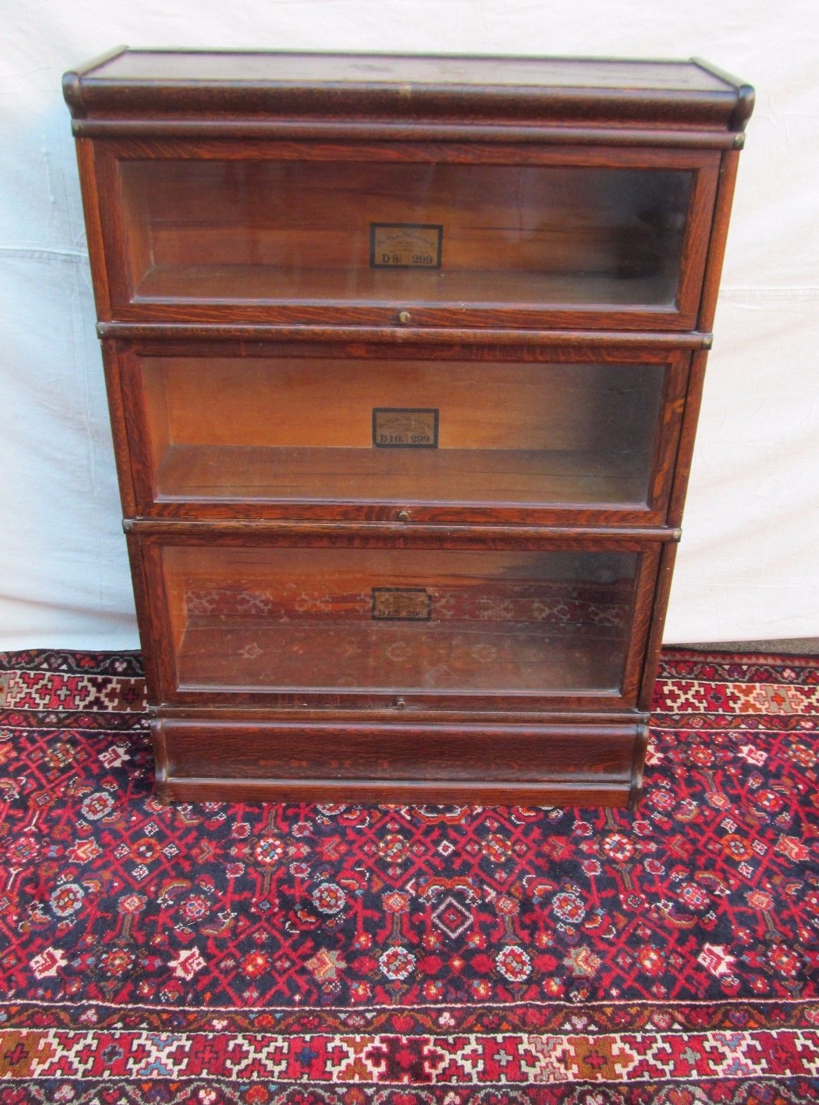 ANTIQUE OAK GLOBE WERNICKE BARRISTER BOOKCASE WITH X-LARGE BASE UNIT