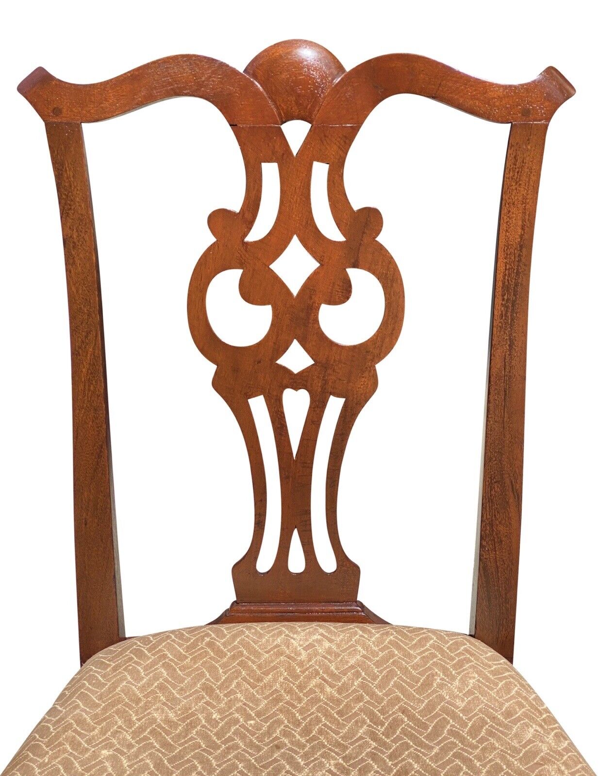 18th C Antique Pair of Salem Ma Chippendale Chairs - Heart & Diamond Design