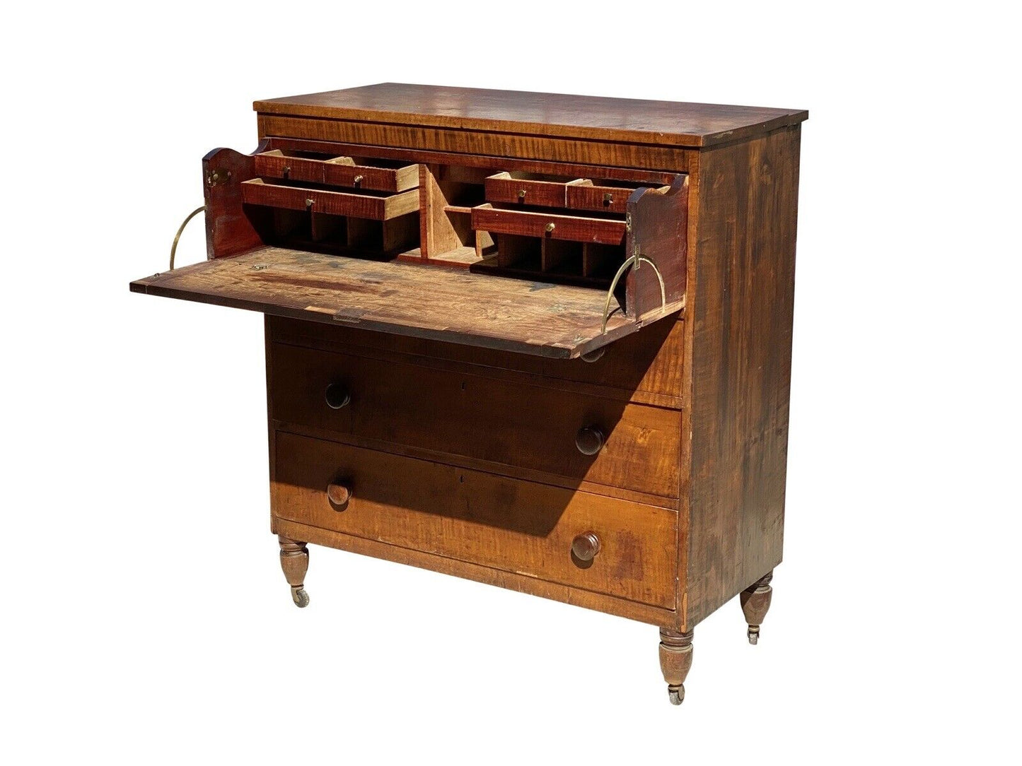 Federal Tiger Maple Country Butler's Desk in Original Surface Circa 1790 - 1810