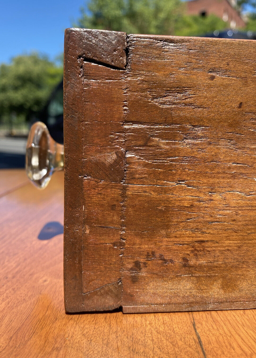 19th C Antique Virginia Walnut Federal 2 Drawer Worktable / Nightstand