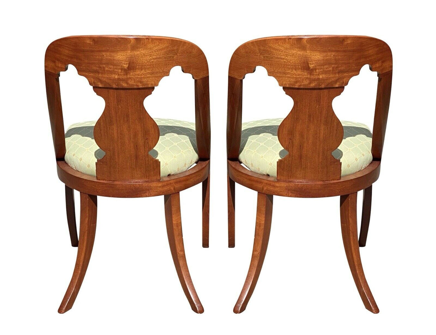 19th C Antique Boston Classical Mahogany Set of 6 Girandole Chairs