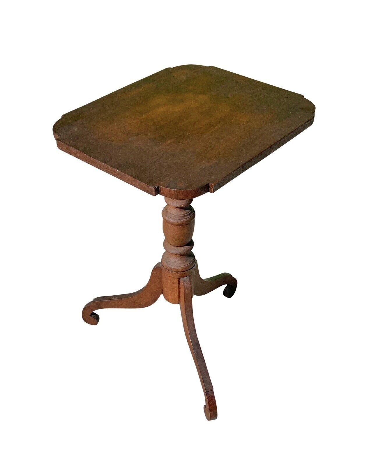 Federal Cherry New England Candlestand With Spider Legs & Ovolo Top Circa 1790