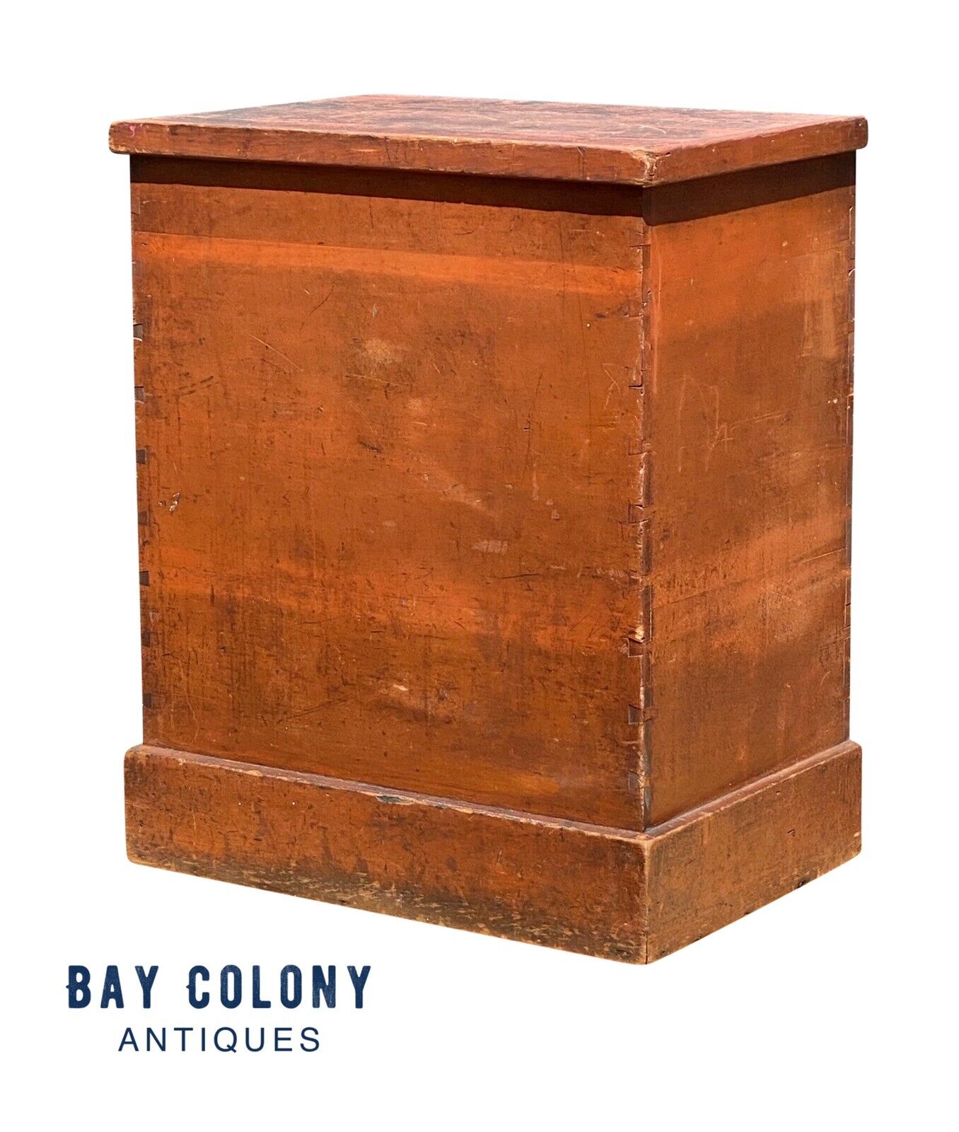 19th C Antique Country Primitive Pine Grain Bin / Lift Top Chest