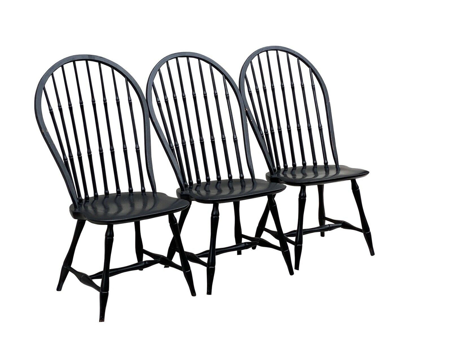 20TH C ANTIQUE STYLE SET OF 5 S BENT BROTHERS HOOP BACK WINDSOR CHAIRS