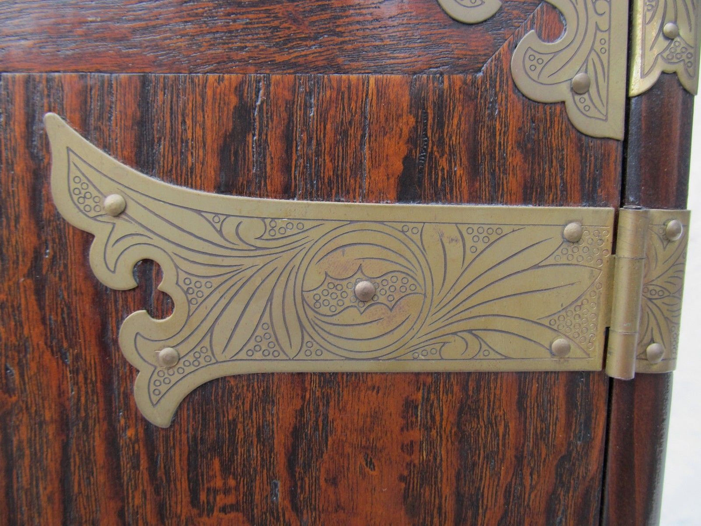 JAPANESE ALTAR BOX ON FRAME WITH NICE BRASS MOUNTINGS