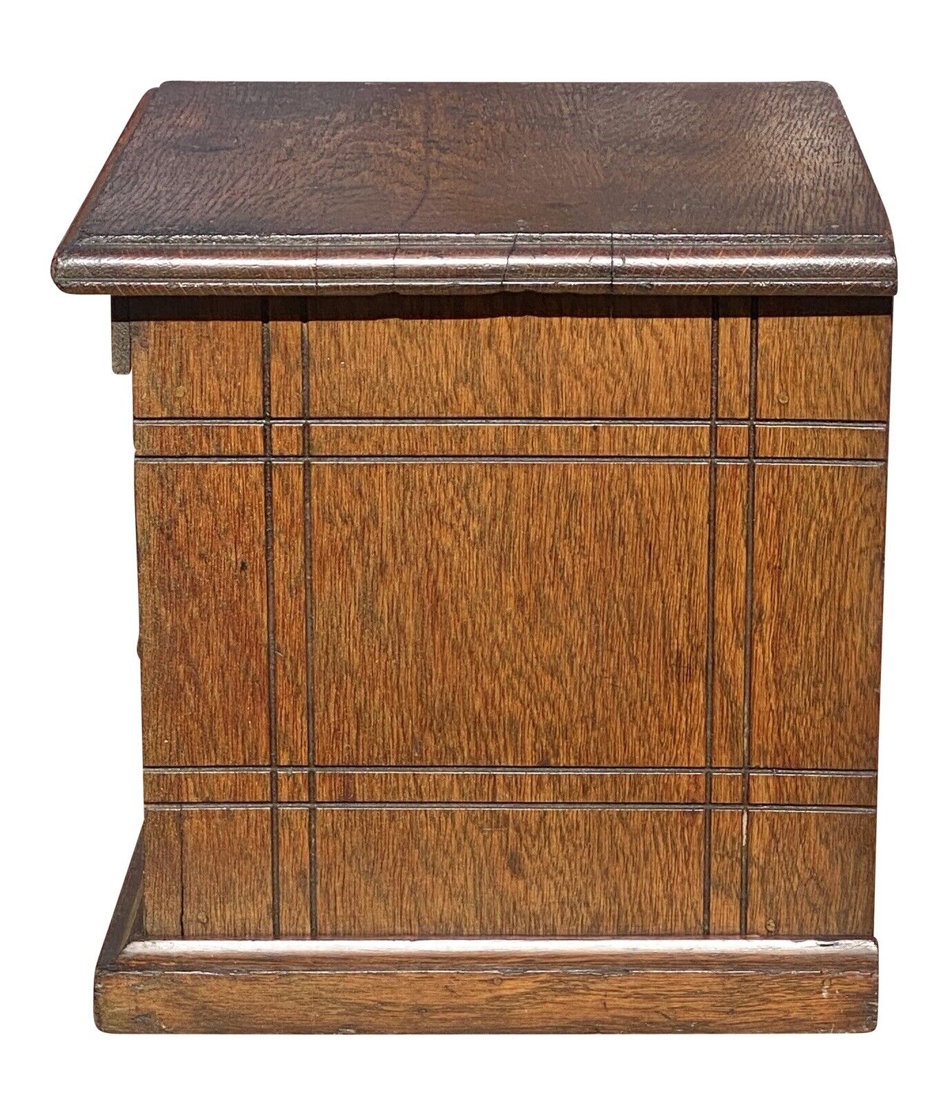 20th C Antique Industrial Oak 2 Drawer Desktop Brown & Besly Letter File Cabinet