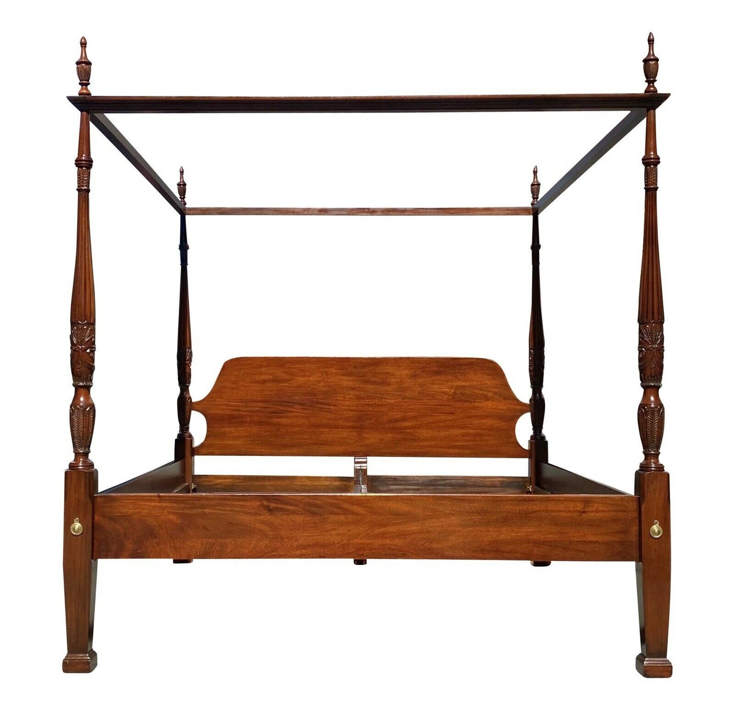 20th Century Chippendale Antique Style Mahogany King Size Tester / Canopy Bed
