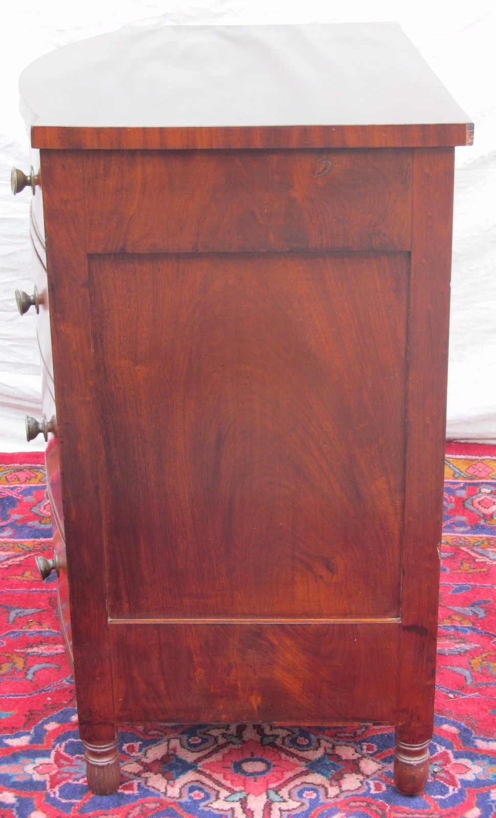 FEDERAL PERIOD PHILADELPHIA BOW FRONT MAHOGANY DRESSER