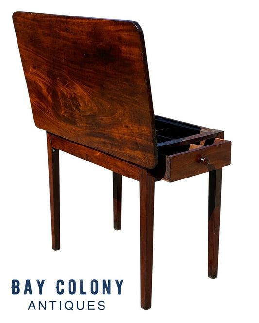 18TH C ANTIQUE CHIPPENDALE MAHOGANY SOFA TABLE / DRESSING TABLE