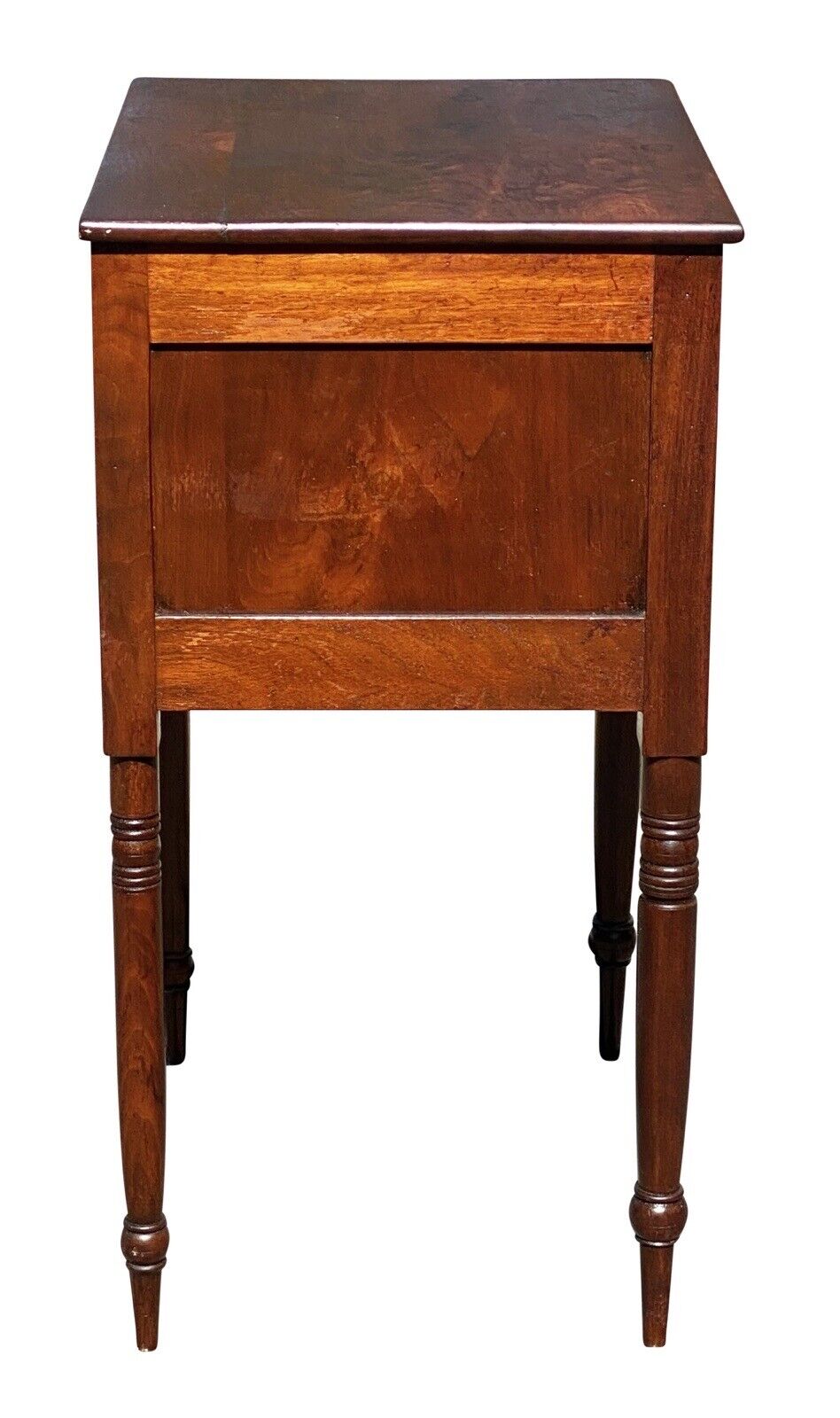 19th C Antique Sheraton Pennsylvania Walnut 2 Drawer Worktable / Nightstand