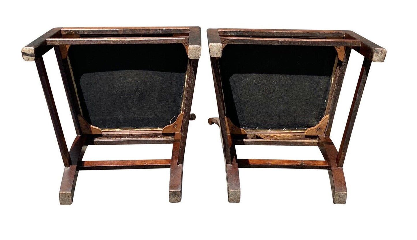 18th C Antique Pair of Chippendale Mahogany Side Chairs